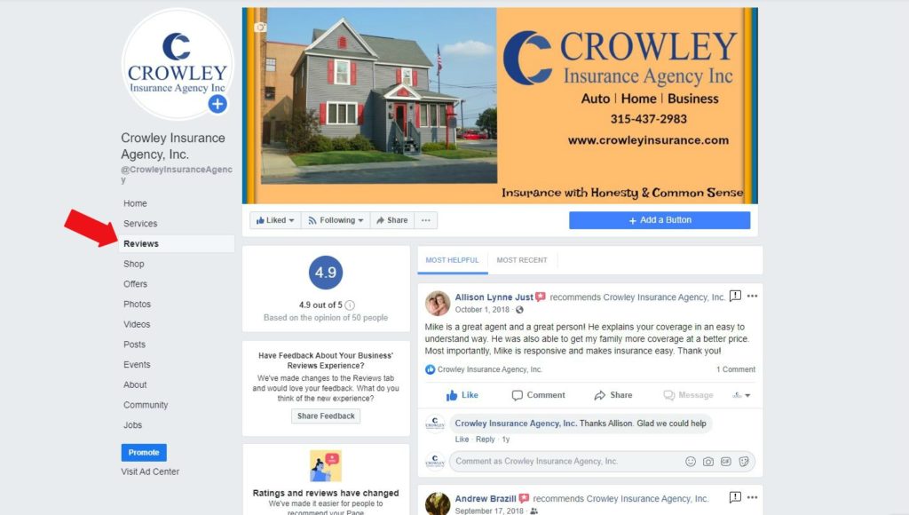 Leave us a Review Crowley Insurance Agency